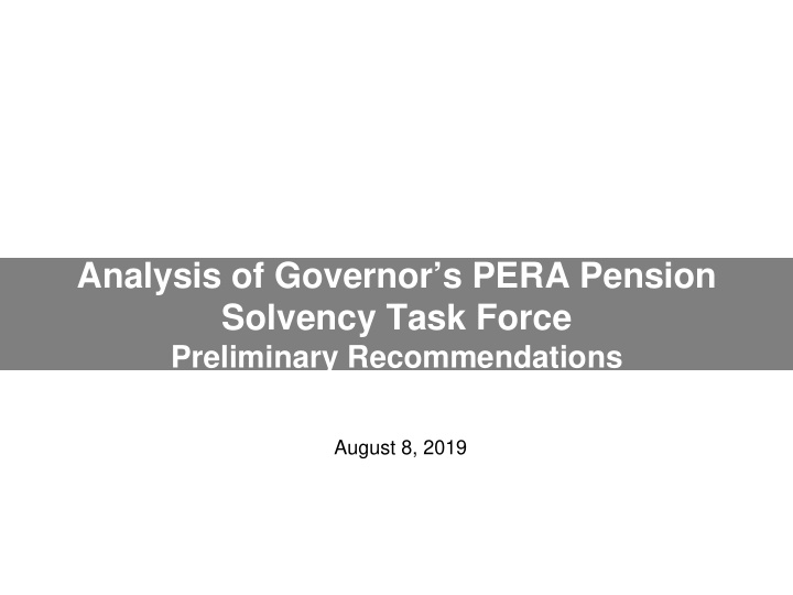 analysis of governor s pera pension solvency task force