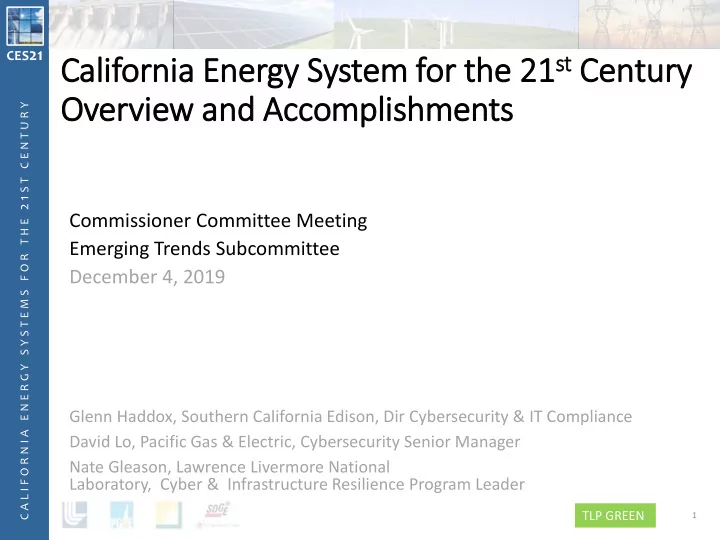 ces 21 cal 21 st cent californ rnia e ene nergy system f
