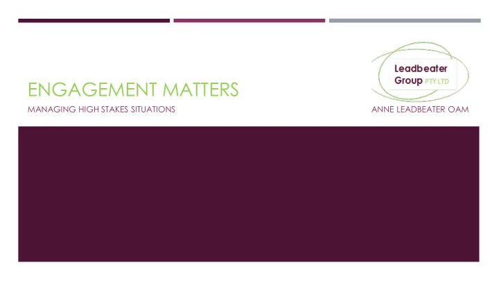 engagement matters