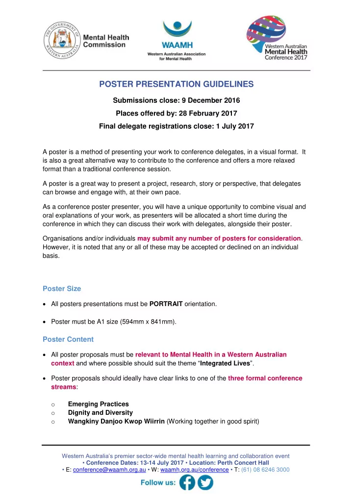 poster presentation guidelines