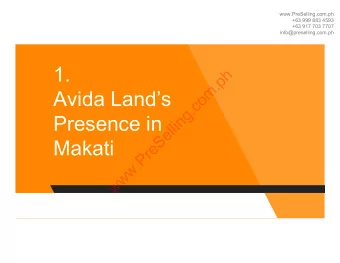1.  h  p  .  m  Avida Lands  o  c  .  g  n  Presence in  i  l  l  e  S  Makati  e  r  P  .  w  w