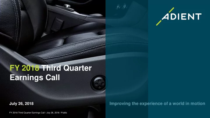 fy 2018 third quarter