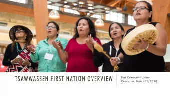 TSAWWASSEN FIRST NATION OVERVIEW  Port Community Liaison  Committee, March 13, 2018  LAND FACING