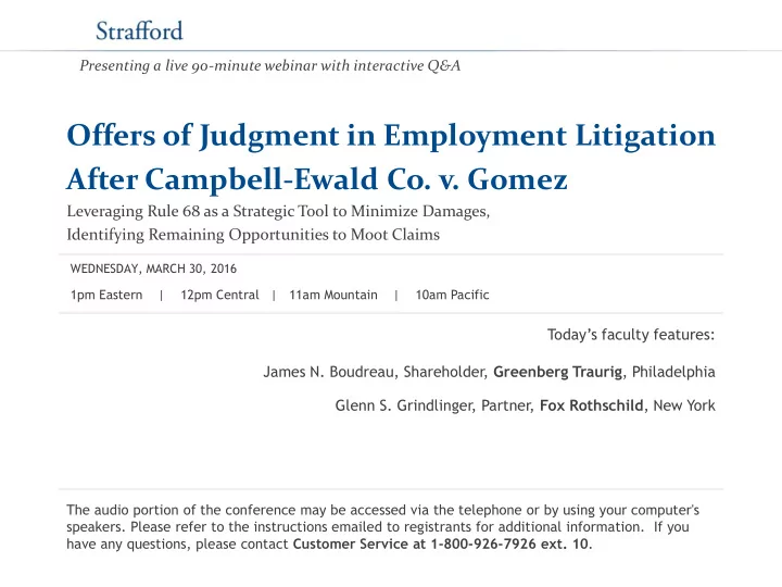 offers of judgment in employment litigation after