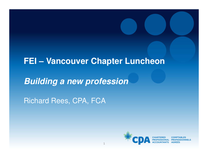 fei vancouver chapter luncheon building a new profession