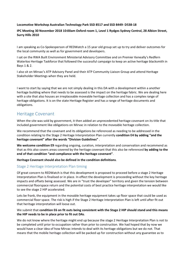 heritage covenant