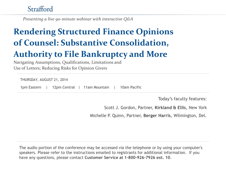rendering structured finance opinions of counsel