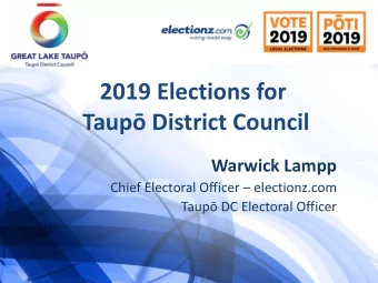 Taup District Council  Warwick Lampp Chief Electoral Officer  electionz.com  Taup DC