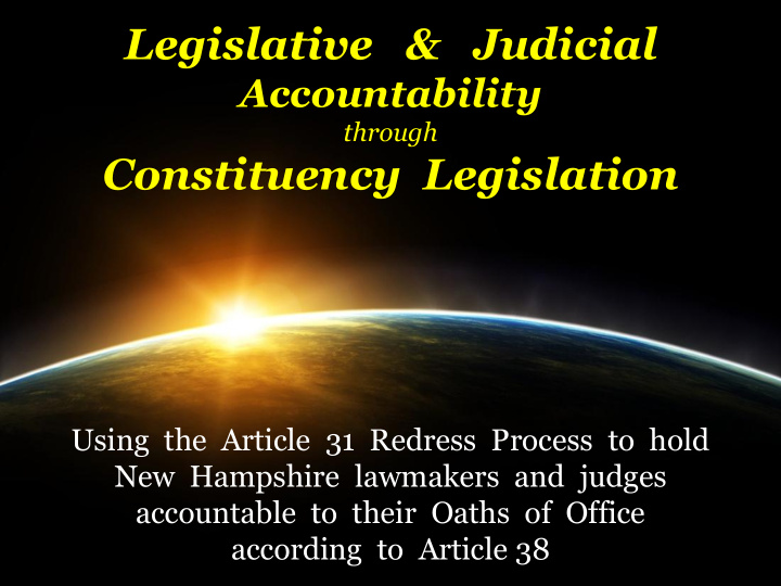 constituency legislation