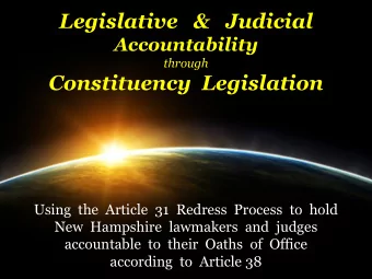 Constituency  Legislation  Using  the  Article  31  Redress  Process  to  hold  New  Hampshire