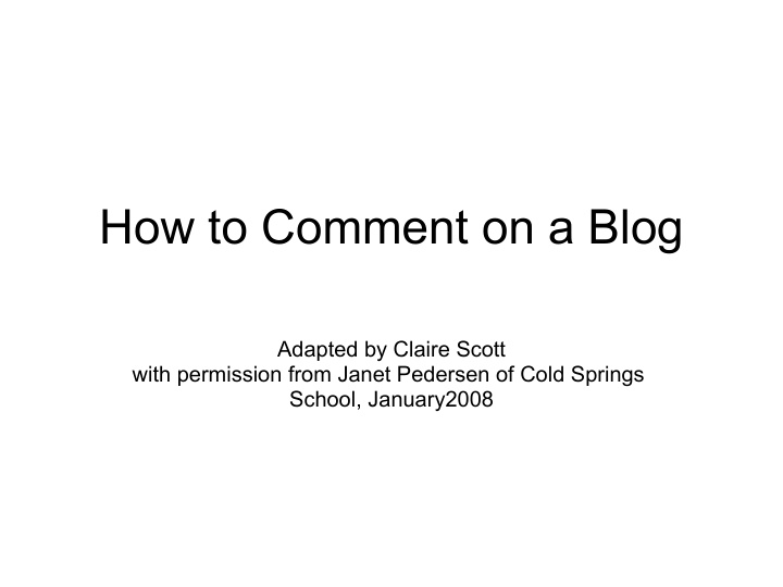 how to comment on a blog