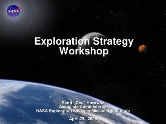 Exploration Strategy  Exploration Strategy  Workshop  Workshop  Scott Doc Horowitz  Scott
