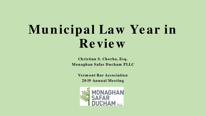 municipal law year in review