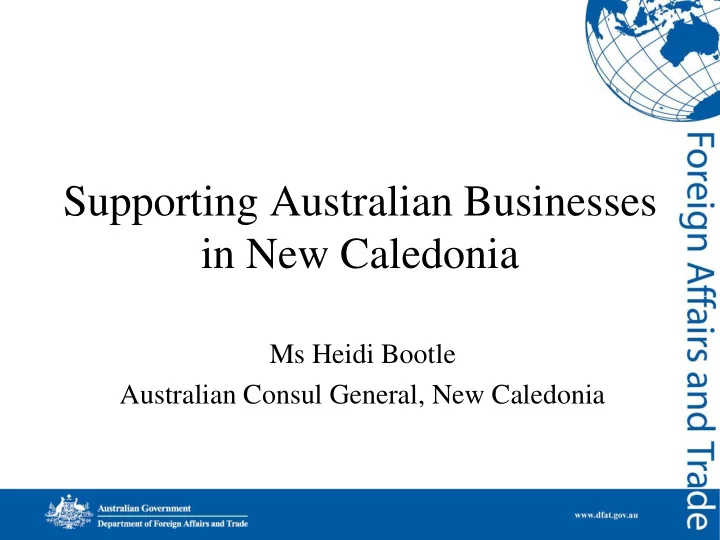 supporting australian businesses in new caledonia