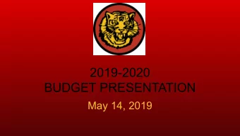 2019-2020  BUDGET PRESENTATION  May 14, 2019  Enrollment &amp; Staffing Trends  Proposition I: