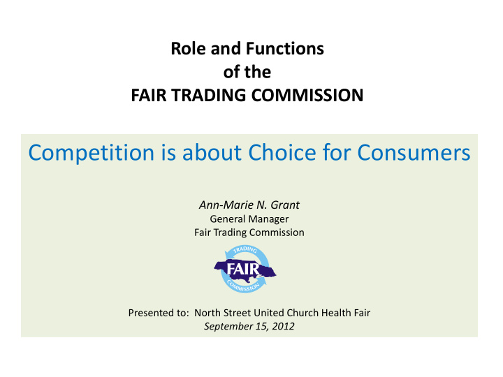 competition is about choice for consumers