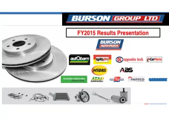 FY2015 Results Presentation  BURSON FY2015 RESULTS PRESENTATION  Disclaimer  The material in this