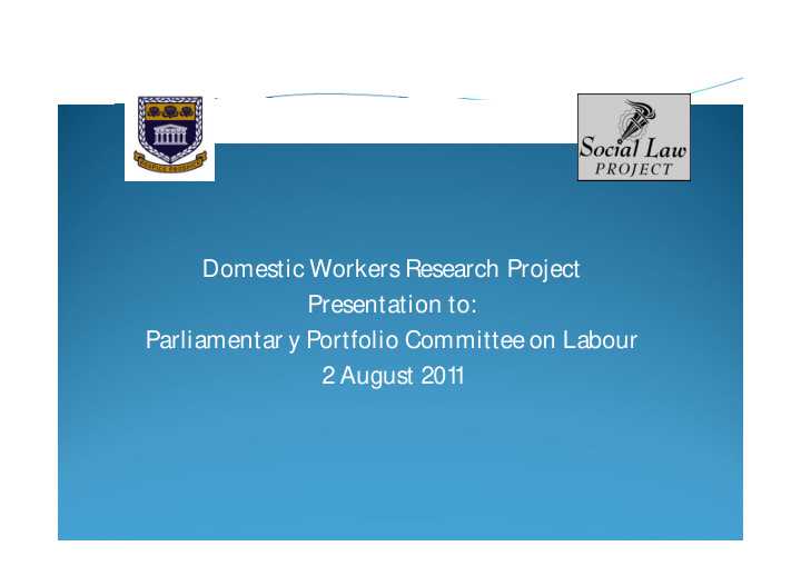 domestic workers research project presentation to