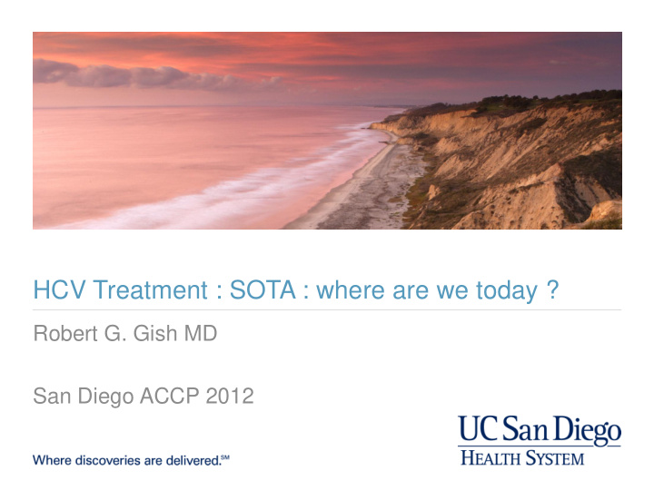 hcv treatment sota where are we today