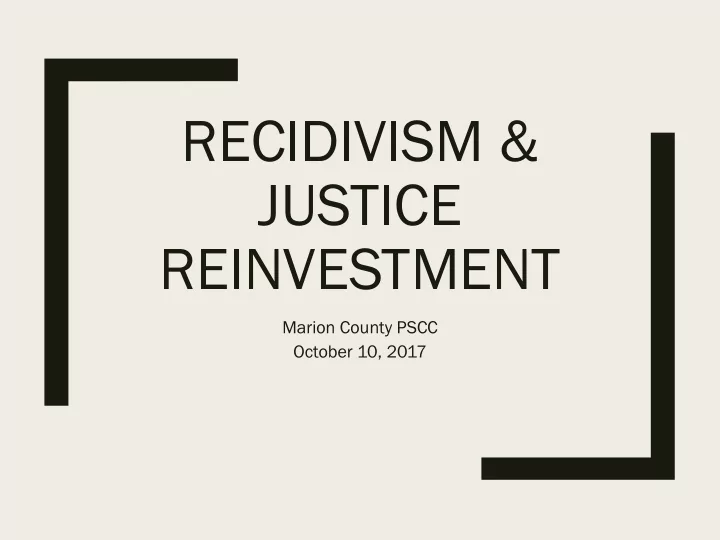 justice reinvestment