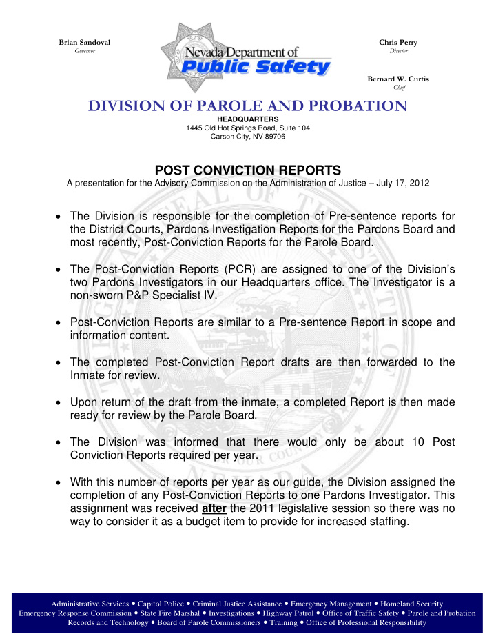 division of parole and probation