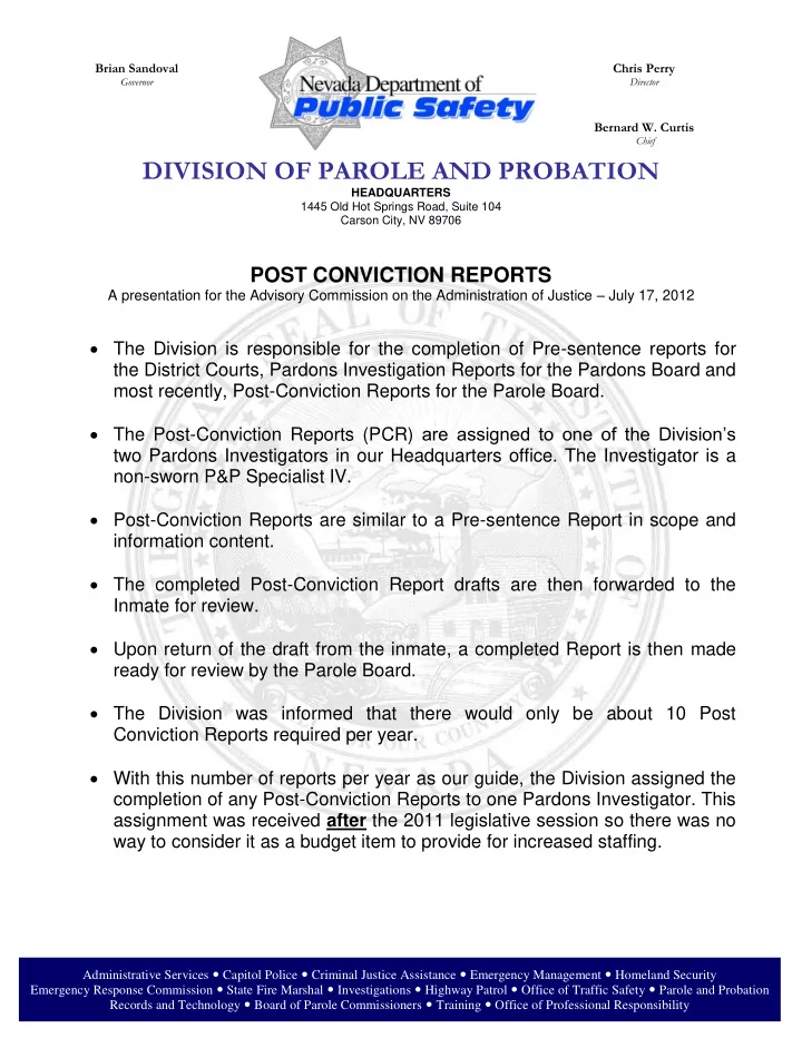 division of parole and probation