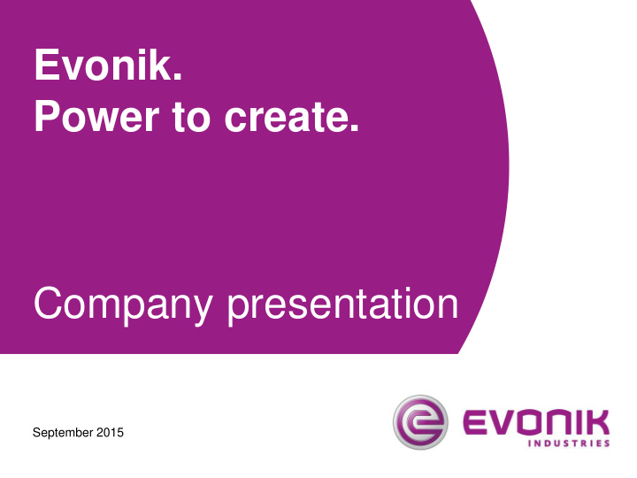 evonik power to create company presentation