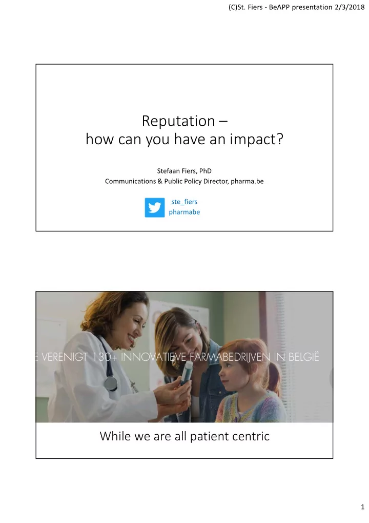 reputation how can you have an impact