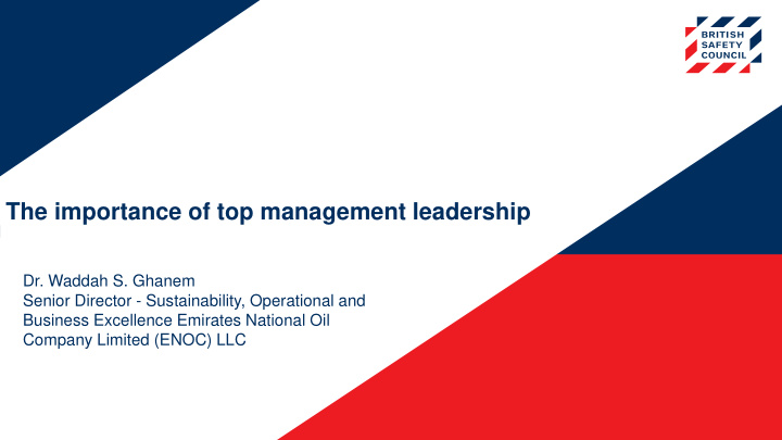 the importance of top management leadership