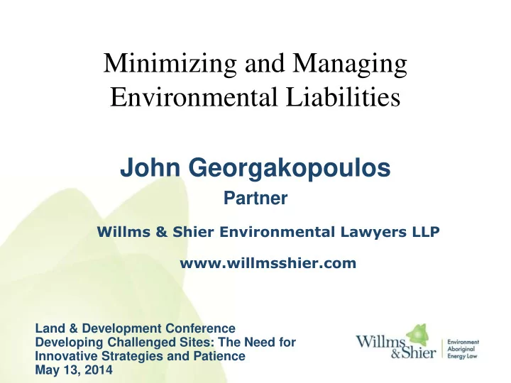 minimizing and managing