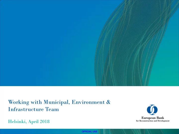 working with municipal environment infrastructure team