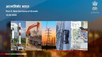 STRATEGIC REFORMS  and  GROWTH INITIATIVES  05-05-2020  Department of Economic Affairs,  Ministry