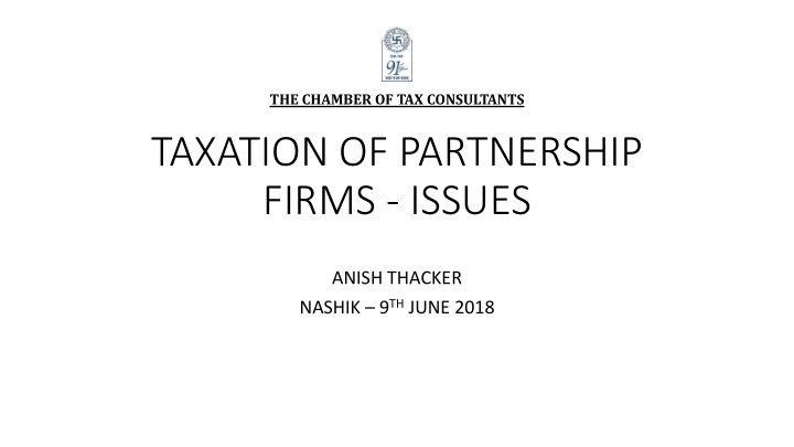 taxation of partnership