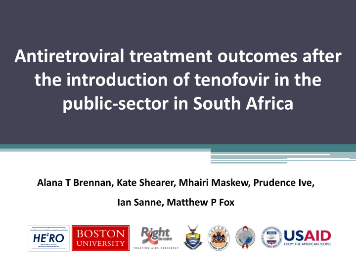antiretroviral treatment outcomes after
