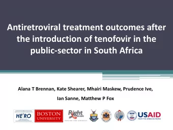 Antiretroviral treatment outcomes after  the introduction of tenofovir in the  public-sector in