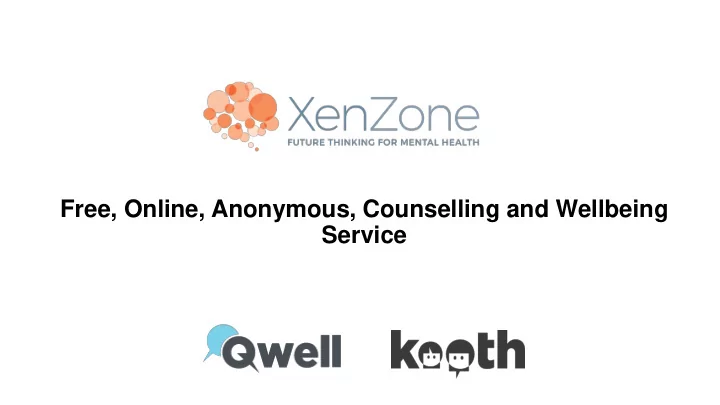 free online anonymous counselling and wellbeing