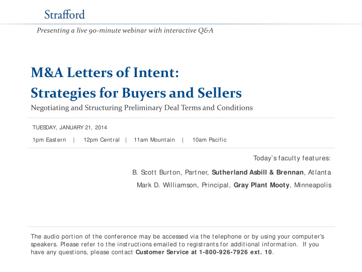 m a letters of intent strategies for buyers and sellers