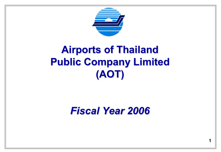 airports of thailand airports of thailand public company