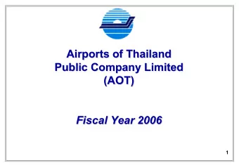 Airports of Thailand  Airports of Thailand  Public Company Limited  Public Company Limited  (AOT)
