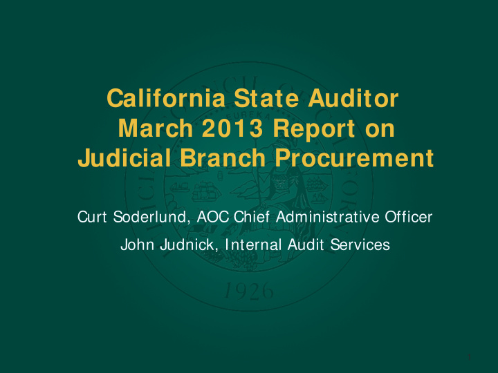 california state auditor march 2013 report on judicial