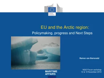 EU and the Arctic region:  Policymaking, progress and Next Steps  Ramon van Barneveld  NGO Forum