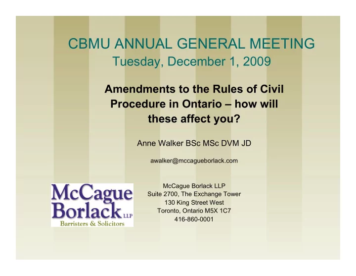 cbmu annual general meeting tuesday december 1 2009