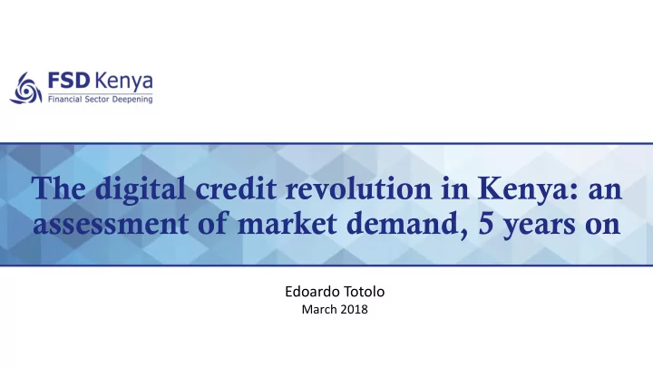 assessment of market demand 5 years on