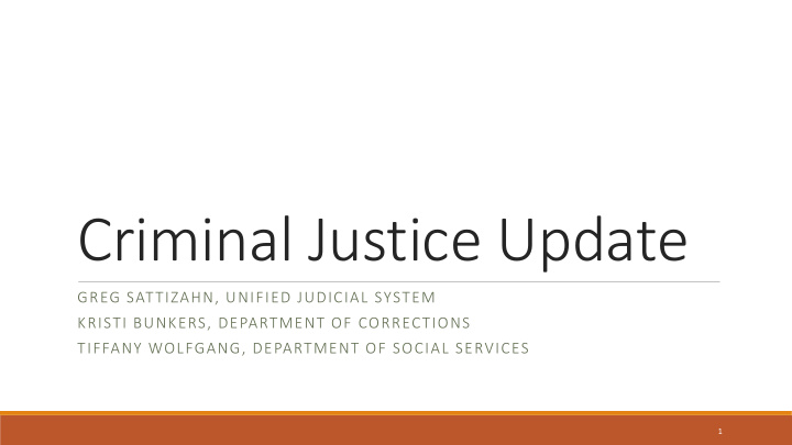 criminal justice update