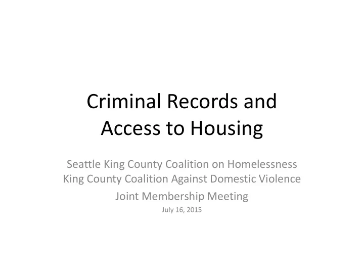 access to housing