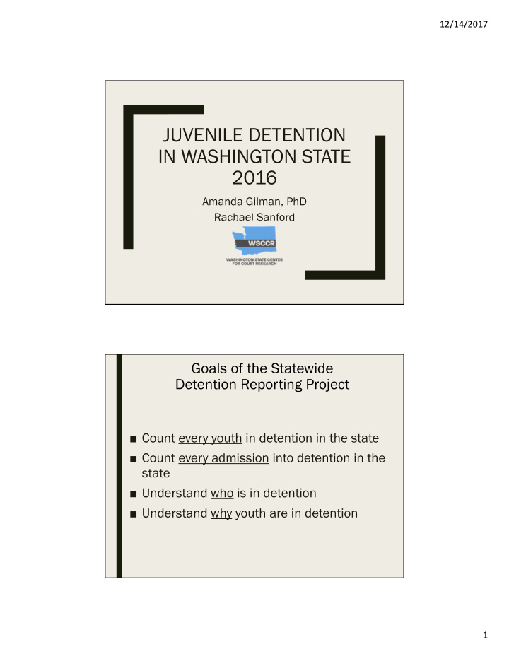 juvenile detention in washington state 2016