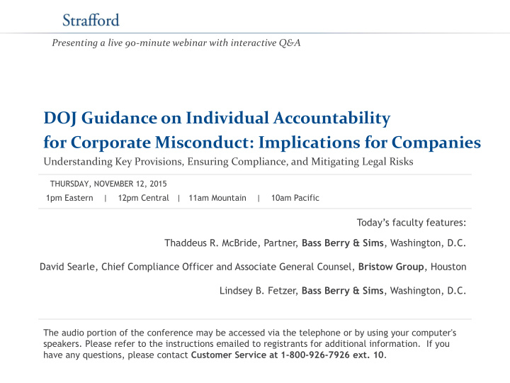 doj guidance on individual accountability for corporate