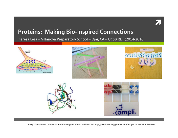 proteins making bio inspired connections teresa leza
