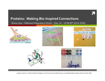 Proteins:    Making  Bio-Inspired  Connections   Teresa  Leza