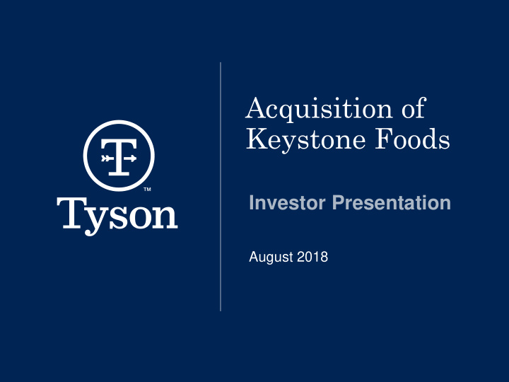 acquisition of keystone foods